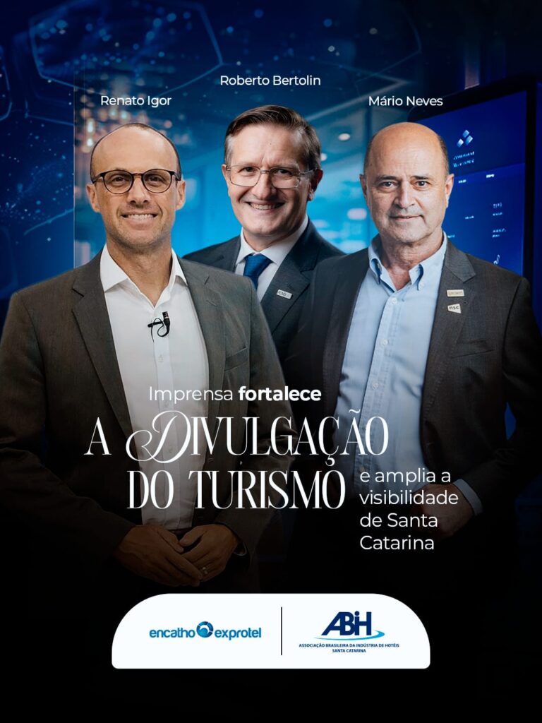 No Dia da Imprensa, Mário Neves, Roberto Bertolin e Renato Igor destacam o papel do jornalismo na promoção dos destinos e no fortalecimento do turismo catarinense